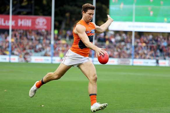 Toby Greene was back to his best against the Crows.