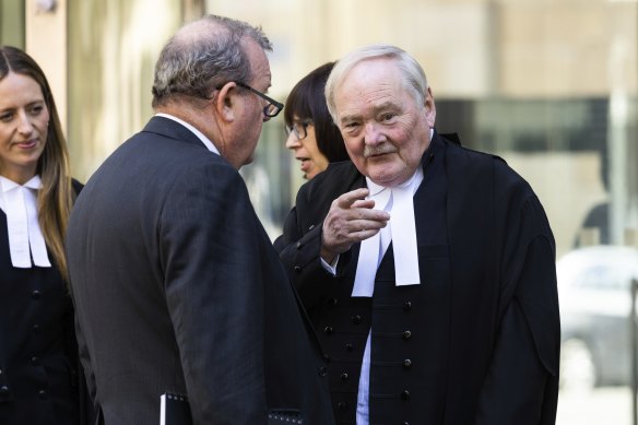 Defence lawyer Ian Hill, KC, outside the County Court last week.