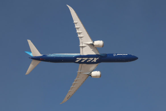 The 777-9 has the widest wingspan of any commercial airliner.