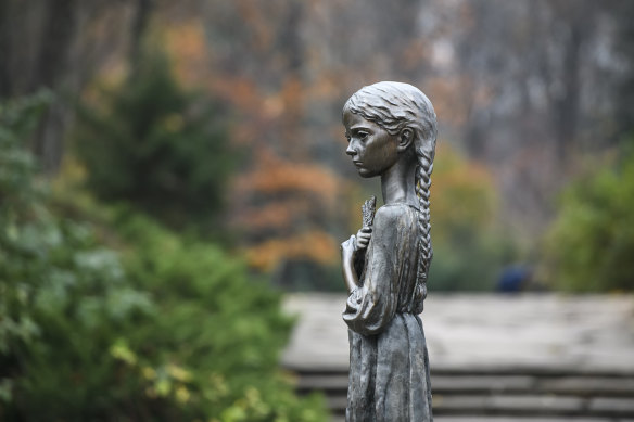 A monument to the victims of the Holodomor who died of starvation in 1932-33, in Kiev, Ukraine.