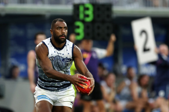 Geelong key defender Esava Ratugolea.