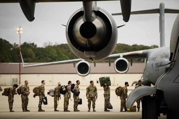 Soldiers with the 82nd Airborne Division during a previous deployment.