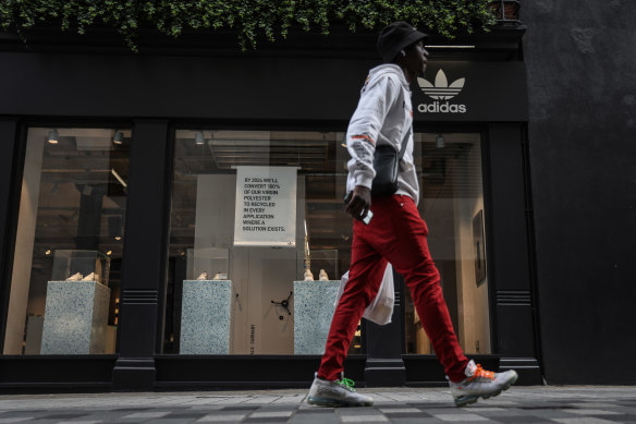 Adidas said it was expecting a $US247 million hit to net income this year due to the breakup
