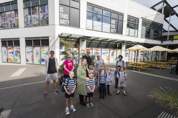 Mary Masters and other parents are concerned about the government’s proposal to put students at The District Docklands shopping centre. 