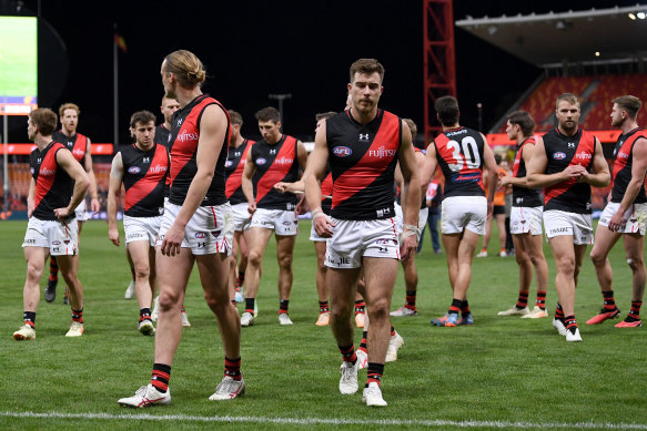 Essendon fell from fifth to missing finals in the space of seven weeks in 2023, and suffered heavy losses to end the year.