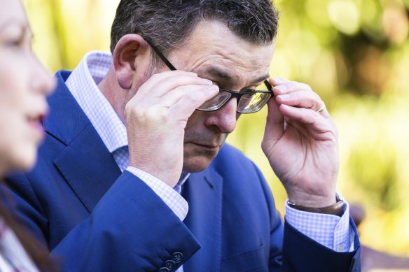 Daniel Andrews addresses the media on Wednesday.