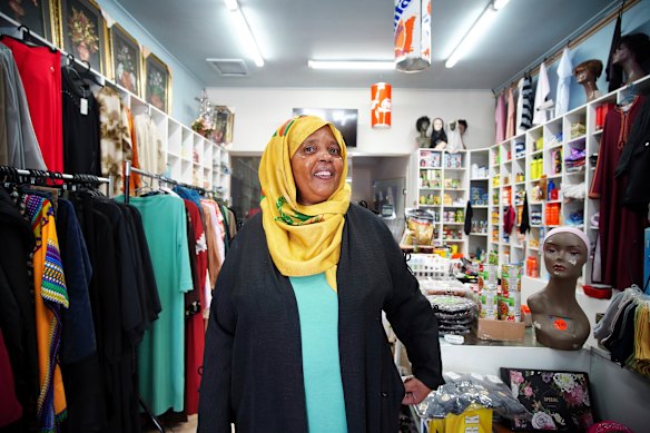 Halima Abdi, owner of the shop Falmatuu at 281 Racecourse Road.