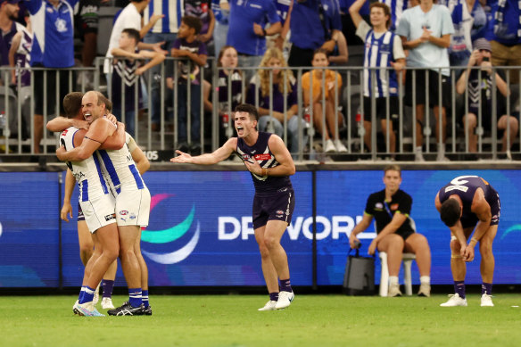 Andrew Brayshaw reacts after the final siren last week. 