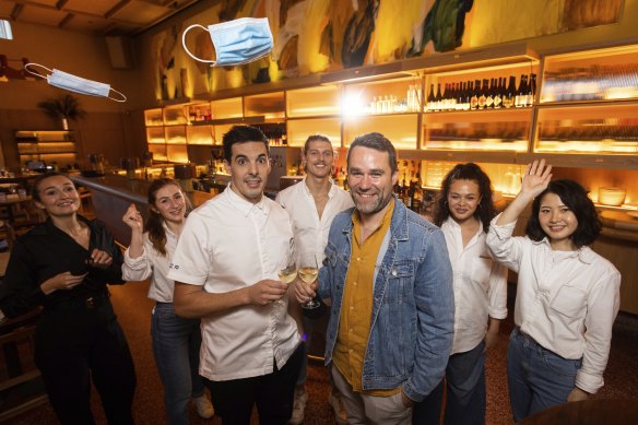 Her’s head chef, Josh Rudd, and general manager, Tom Byrne, are happy the mask mandate has been lifter for hospitality staff.