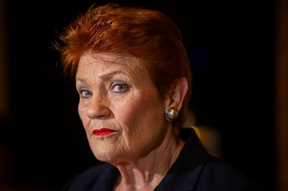 One Nation leader Pauline Hanson. 