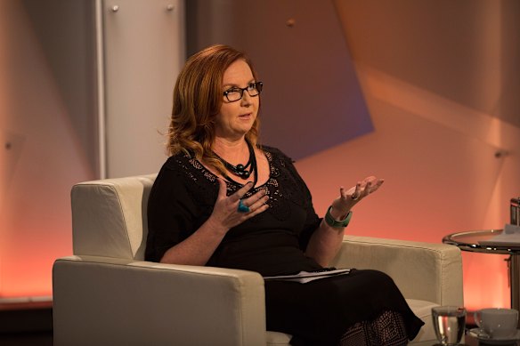 Katharine Murphy on the set of Insiders in 2017, when she was political editor for Guardian Australia.