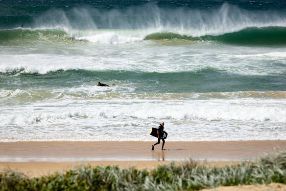 Surf at Dixon Park Beach near Newcastle ahead of massive swells expected along the NSW coast. 