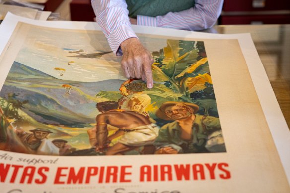 A Qantas poster supporting the war effort. 