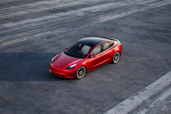 A Tesla Model 3