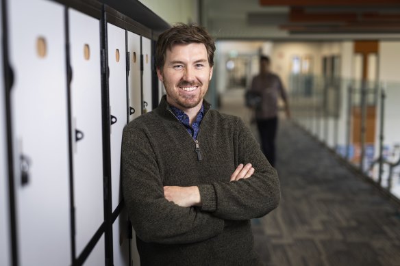 Mark Stacey switched from environmental science to teaching. Part-way through his degree at the University of Melbourne, he is paid to teach four days a week at Edgars Creek Secondary College as part of his studies.