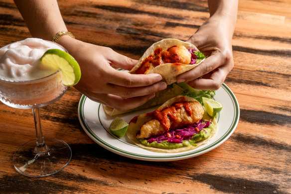 Fish tacos are among the offerings at the new Moon Dog in Footscray.