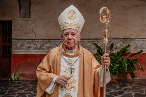 Bishop Ramon Castro at the Cuernavaca Cathedral.