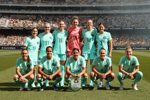 The Matildas starting eleven ahead of kick-off.