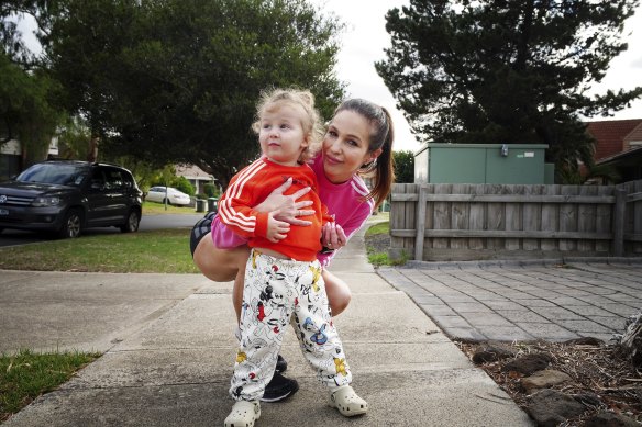 Nicole Ferraris with her son Sascha, who was at the now-closed Taylors Lakes Genius childcare centre
