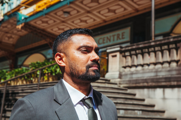 Danushka Gunathilaka outside court during his sexual assault trial.