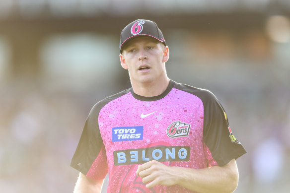 Jack Edwards in action for the Sixers in the Big Bash.