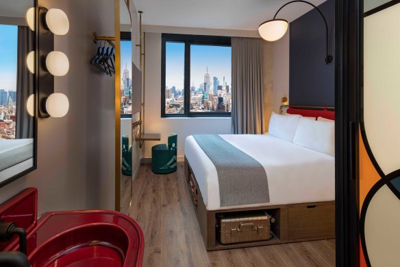 A King City View Room, compact but not cramped.