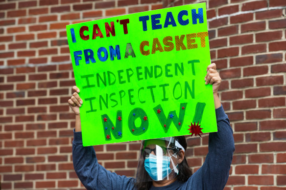 Some teachers have been protesting about the return to in-person teaching without proper safety precautions in New York.