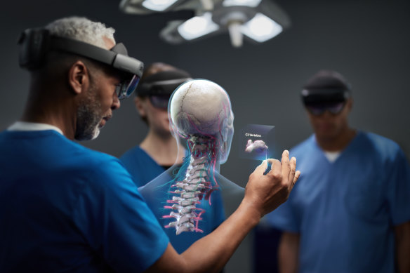 The HoloLens’s “mixed reality” applications include healthcare.