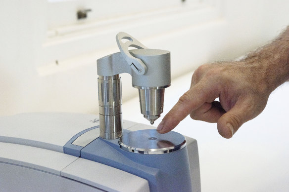 A pill-testing machine, which gives chemists a breakdown of the products in that pill.