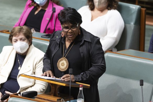 Lingiari MP Marion Scrymgour delivers her first speech.