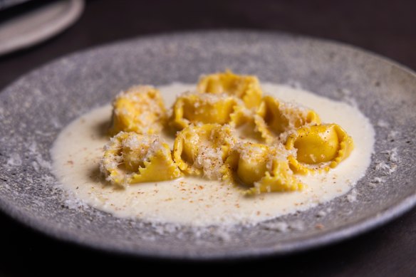 Agnolotti with comte and nutmeg.