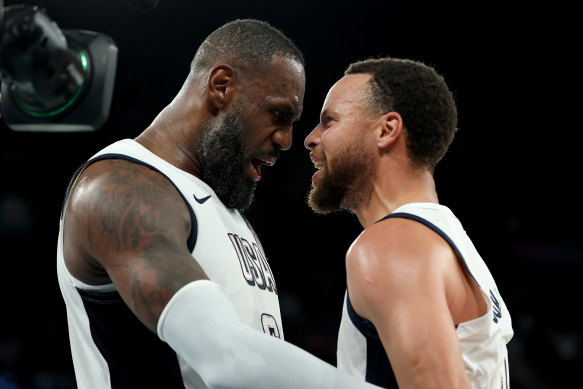 LeBron James and Steph Curry teaming up for the USA at the Olympics.