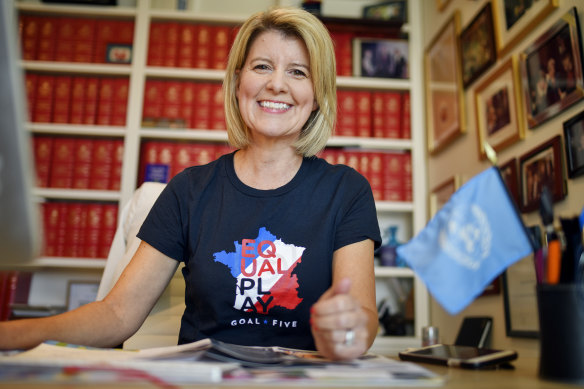 Natasha Stott Despoja campaigned for her new UN position from her study in Adelaide.