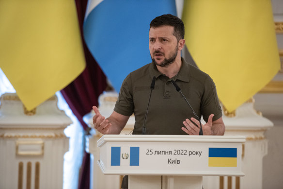 Ukrainian president Volodymyr Zelensky.