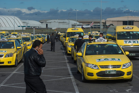 Taxis at Melbourne Airport. 