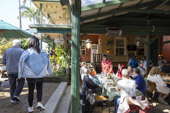 There’s no dining room as such, so find a table on the shady terrace.