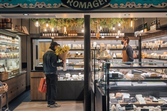 A fromagerie in Paris on Wednesday. Cost of living increases are becoming an election issue in France, with the Macron government already cushioning electricity price rises with nation-wide fuel caps and cash handouts to low-income earners.