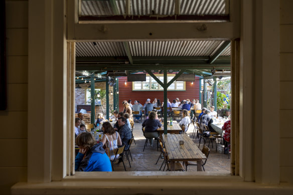 Take your glass and wander around to find a table inside or out at The Eltham.