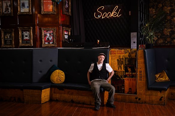 Stephen Crombie, co-owner of live music venue Sooki Lounge in Belgrave. Steve is about to introduce a public insurance levy on venue tickets to help with the cost of insuring his 330-person venue. His cover has risen from $15,000 per annum to more than $60,000 since COVID.