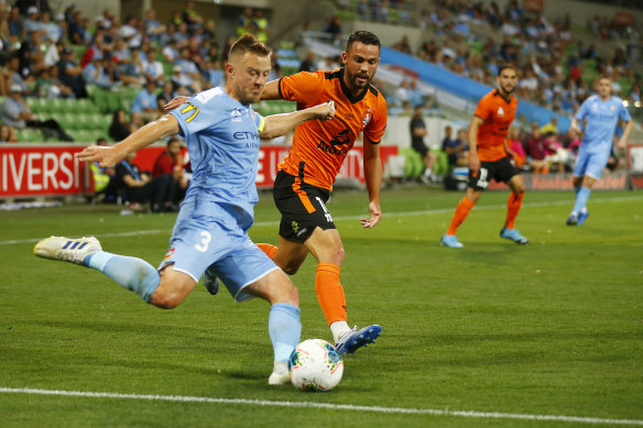 Melbourne City captain Scott Jamieson in action during his 250th A-League game earlier this month. 