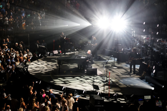 The Piano Man and his adoring audience.