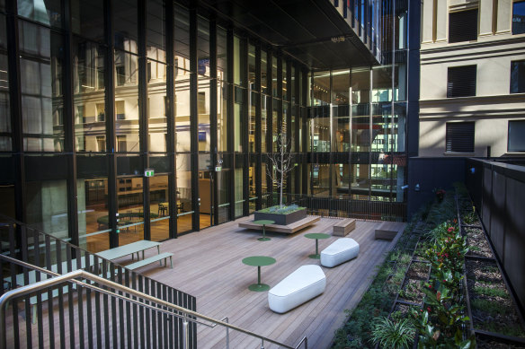 A terrace at the National Australia Bank headquarters in Sydney.