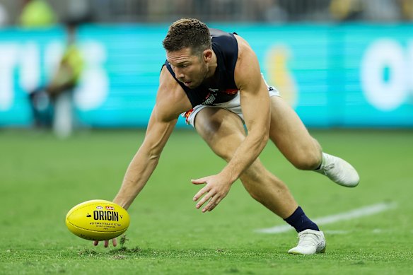 Greener on the other side: Toby Greene in action for Victoria on Saturday night.