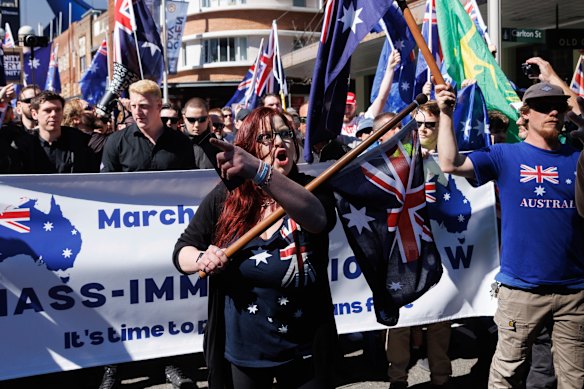 March for Australia protesters in Sydney.