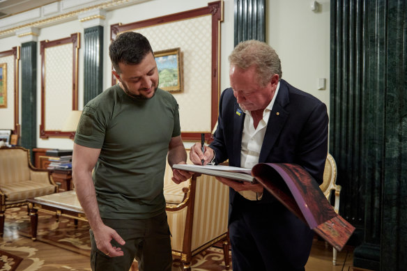 Zelensky and Forrest met for over an hour in the presidential palace.
