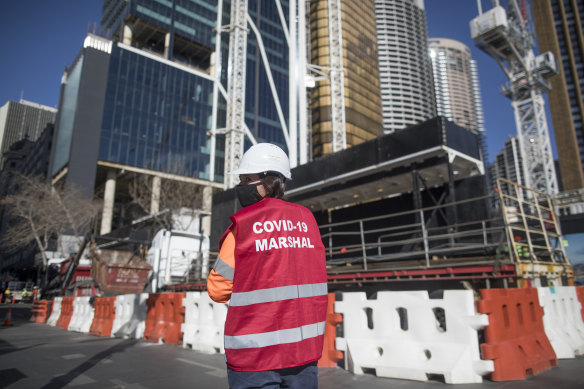 Construction workers from Sydney’s worst hit local government areas will be allowed to return to work if vaccinated. 
