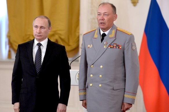 Col. Gen. Alexander Dvornikov, pictured with Russian President Vladimir Putin in 2016, was in charge of Russia’s war in Ukraine for seven weeks before being dumped.