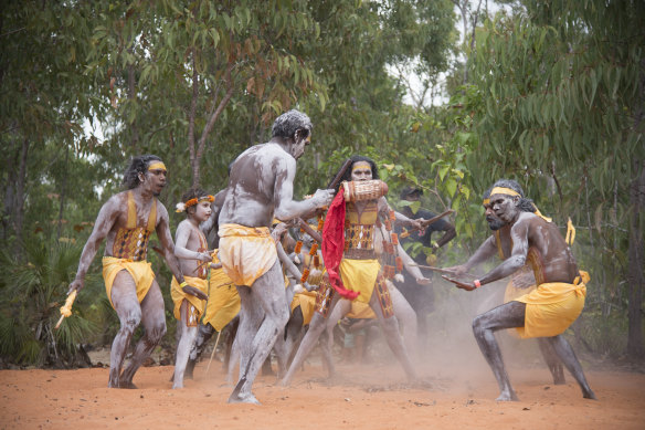 A ceremonial dance marks the start of the Garma Festival in northeast Arnhem Land on Friday.