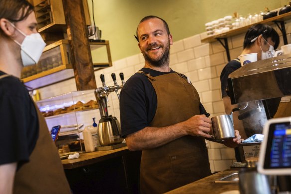 Cafe manager Jos Turner is ready for customers to return to Brother Bada Budan on Little Bourke Street.