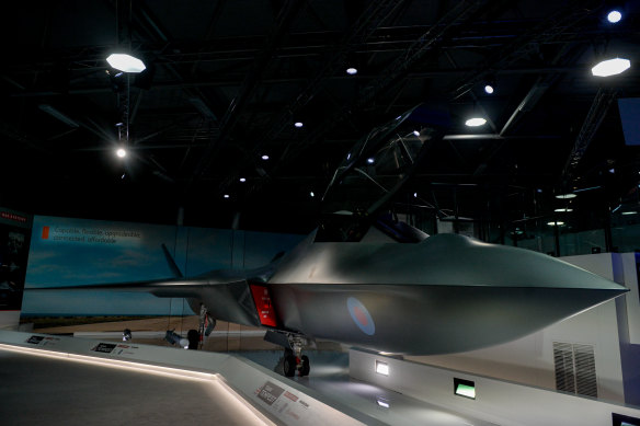 A model of a Tempest, UK’s new fighter jet. Britain has to decide whether to let Saudi Arabia join the jet project.